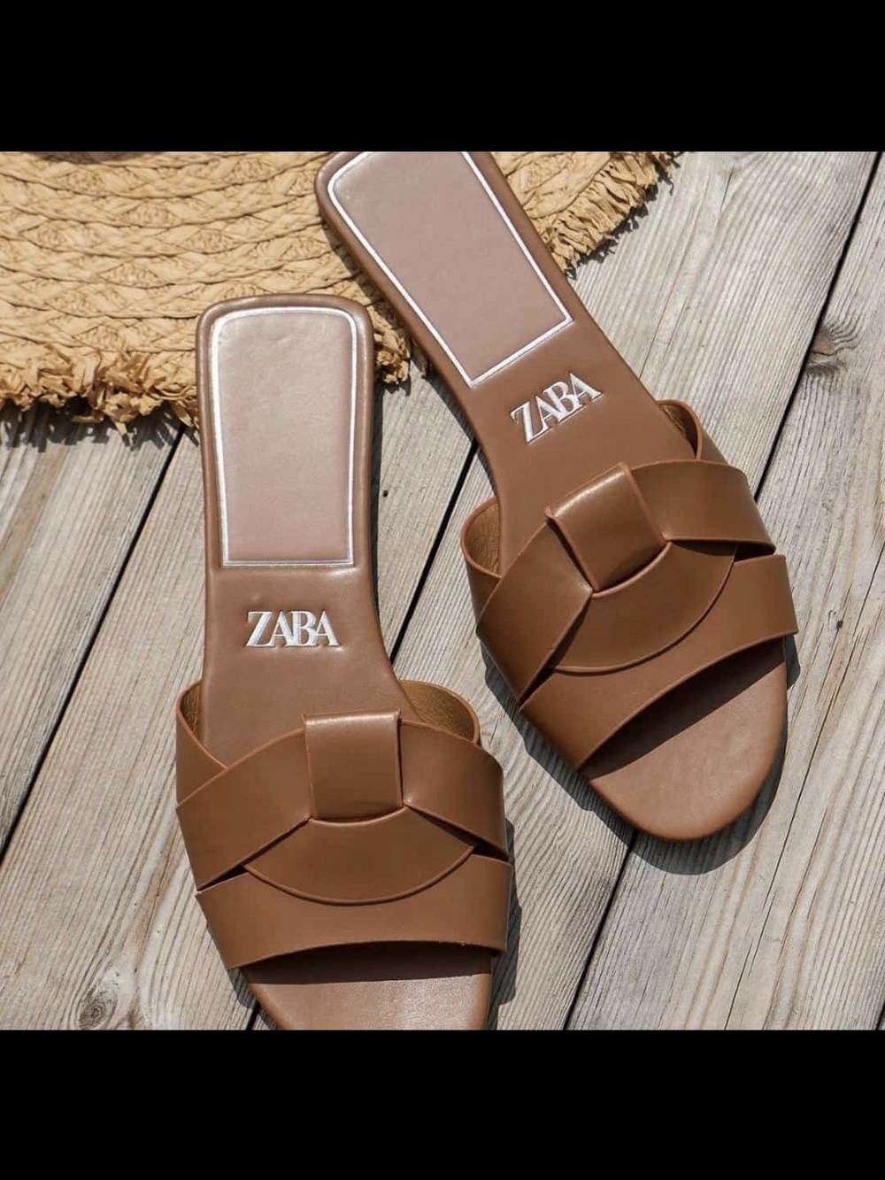 ZARA Brown Fashion  Slide Sandals